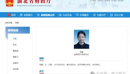 曾在宜昌任职的她，任湖北省财政厅党组书记