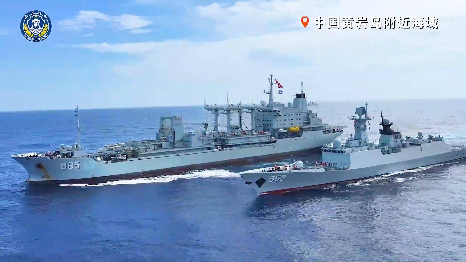 解放军动真格！3万吨战舰出击黄岩岛，054A调转舰炮，随时能开火