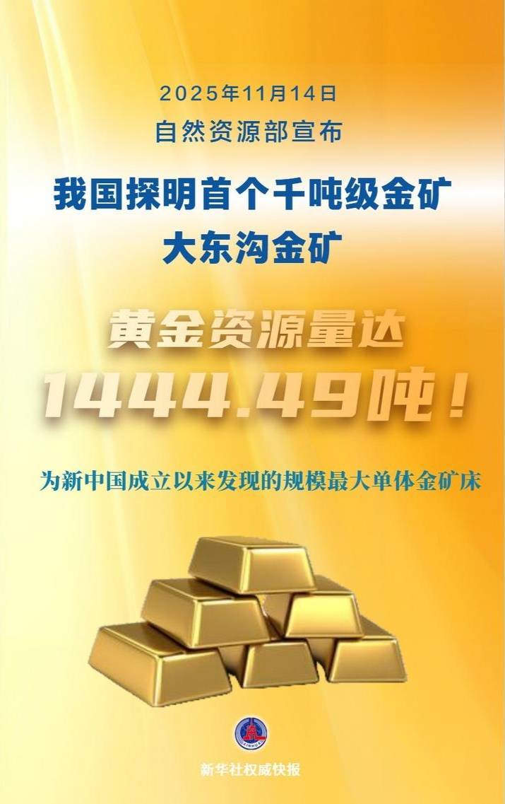 新华社权威快报|1444.49吨!我国探明首个千吨级金矿